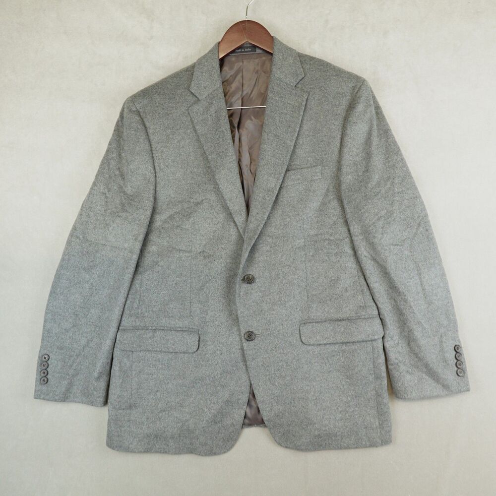 Lauren Ralph Lauren Blazer Mens 42R Silk Wool Cashmere Gray Classic Preppy